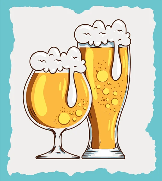 Beers Cup Glass Poster — Vector de stock