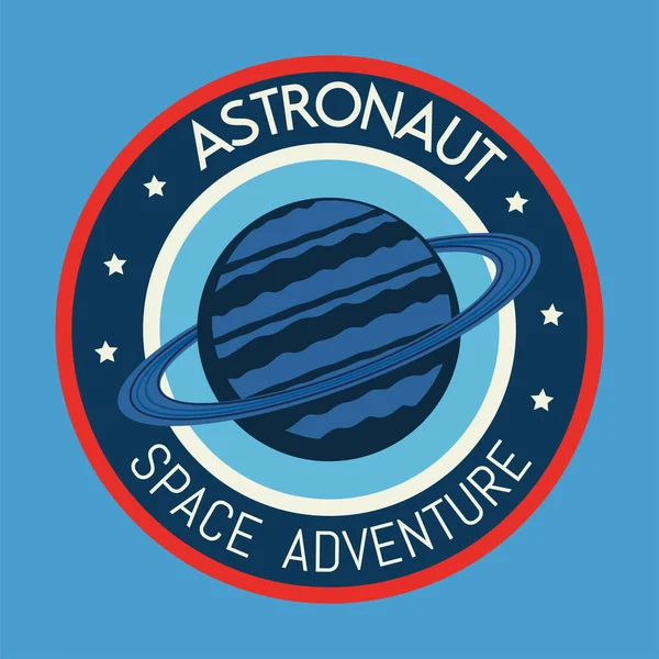 Saturn Planet Space Retro Sticker Icon — стоковый вектор