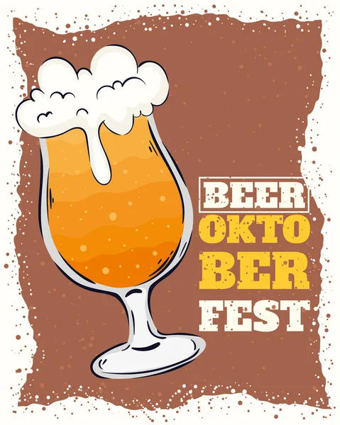 Beer Oktober Fest Lettering Poster — Διανυσματικό Αρχείο