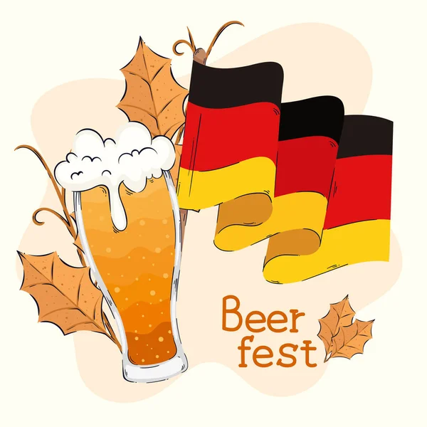 Beer Fest Lettering Germany Flag — стоковый вектор
