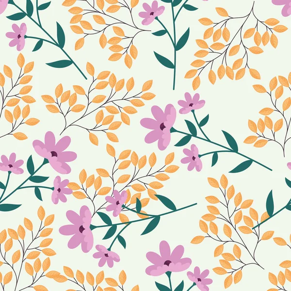 Lilac Flowers Garden Decorative Seamless Pattern Background — 스톡 벡터