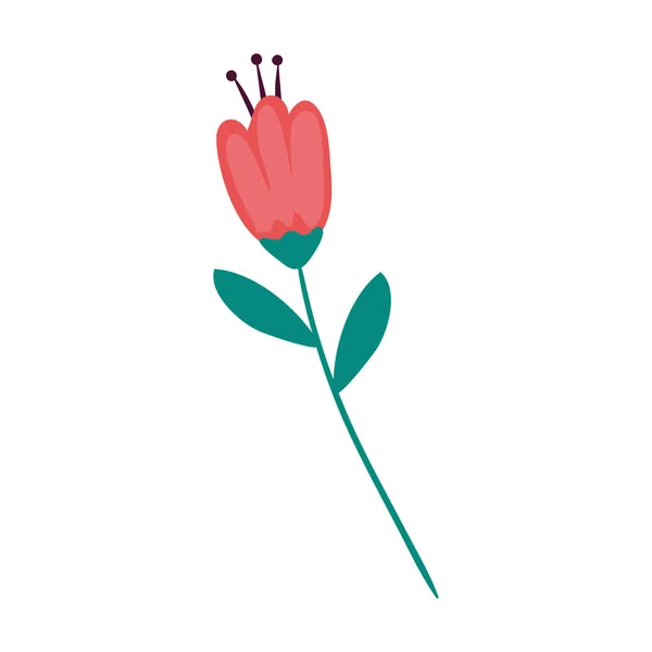 Röd Ros Blomma Natur Ikon — Stock vektor
