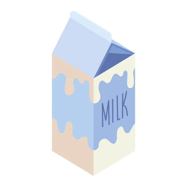 Milk Box Isometric Style Icon — Vettoriale Stock