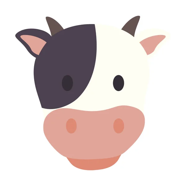 Cow Head Animal Farm Icon — Stock Vector