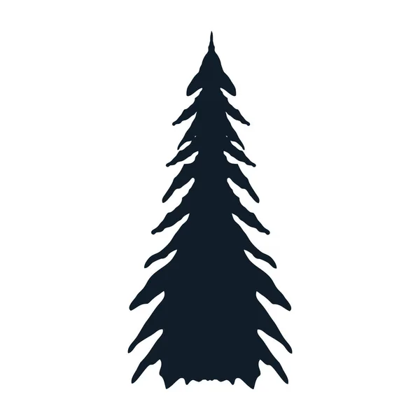Pine Tree Plant Silhouette Icon — 스톡 벡터
