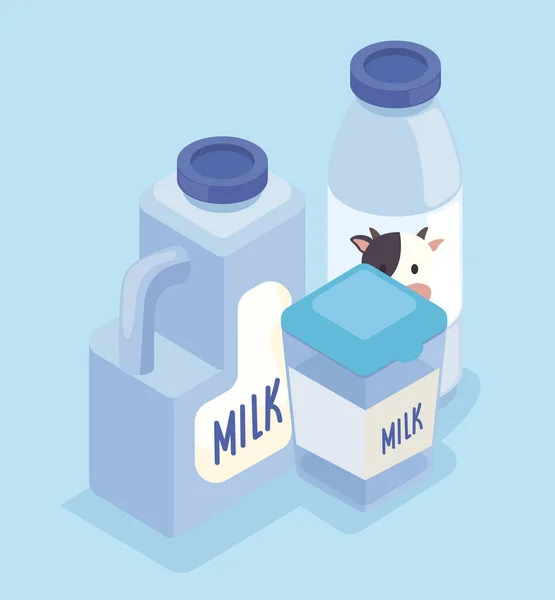 Milk Bottle Pot Isometric — Wektor stockowy