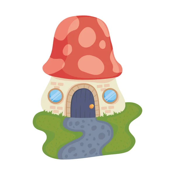 Fungus House Fairytale Nature Icon — Stockvector