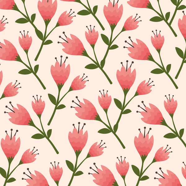 Pink Roses Flowers Pattern Background — Vector de stock