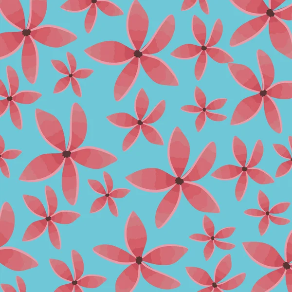 Pink Flowers Garden Pattern Background — Image vectorielle
