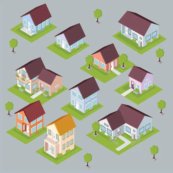 isometric neighborhood cityscape urban scene