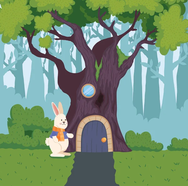 Enchanted Forest Rabbit Character — Vettoriale Stock