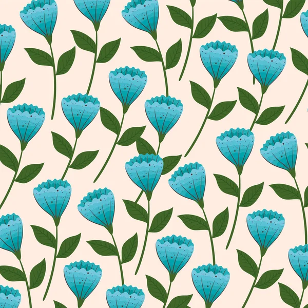 Blue Roses Flowers Pattern Background — 스톡 벡터