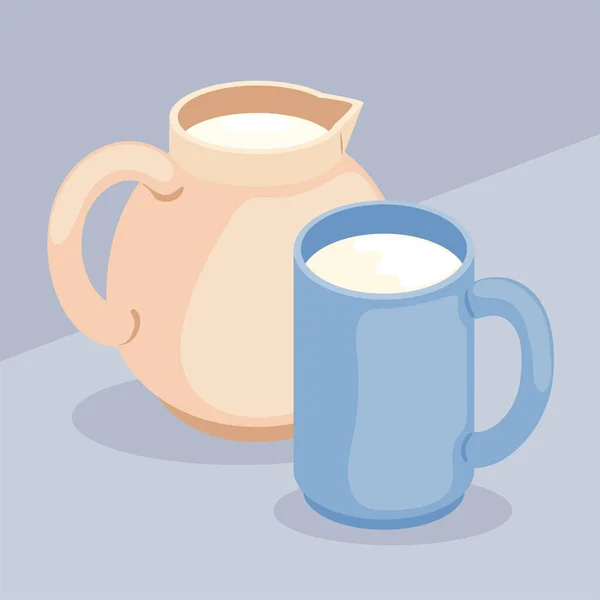 Milk Jar Mug Isometric — Stock Vector