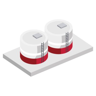 Fabrika tankları izometrik biçim simgesi