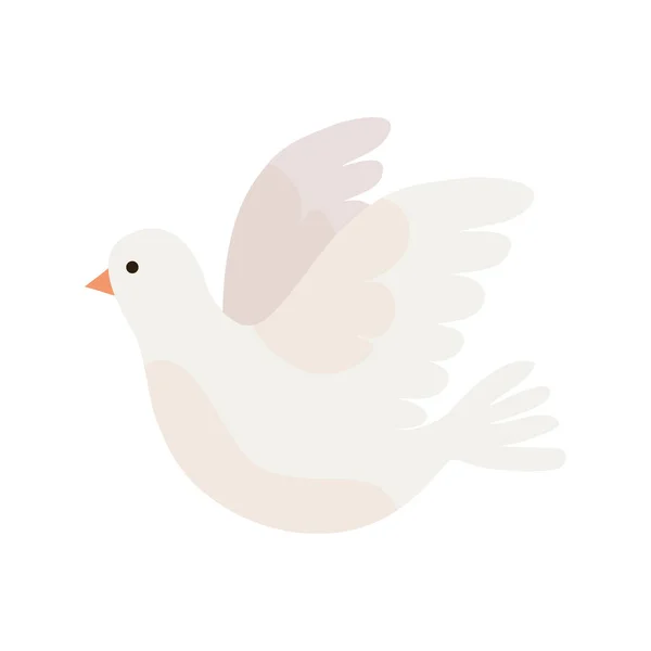 White Dove Flying Animal Icon — ストックベクタ