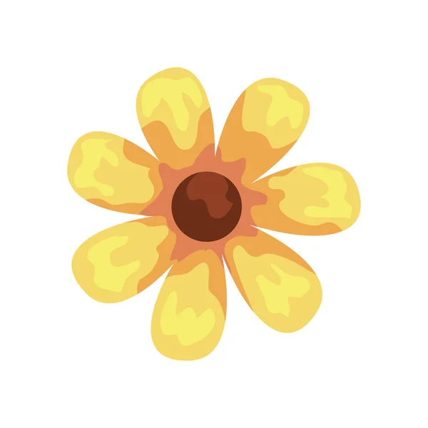 Žlutá Květinová Zahrada Dekorace Příroda Ikona — Stockový vektor