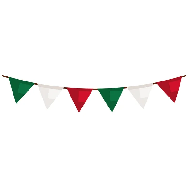 Mexican Flag Colors Garlands Icon — Image vectorielle