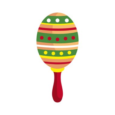 mexican maraca instrument isolated icon
