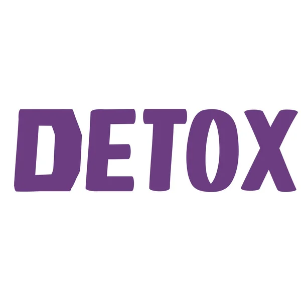 Detox Purple Lettering Text Icon — стоковый вектор