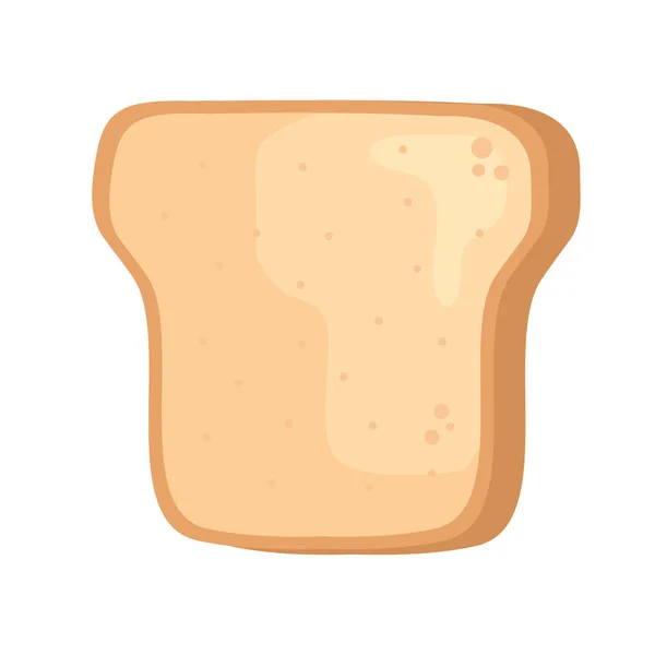 Bread Toast Food Isolated Icon — Vetor de Stock