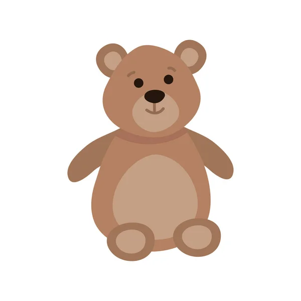 Bear Teddy Toy Childish Icon — Stok Vektör