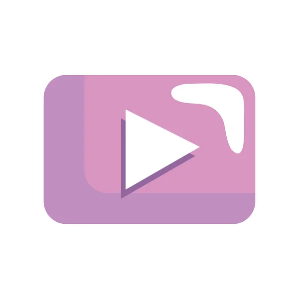 Lilac Play Button Interface Icon — ストックベクタ