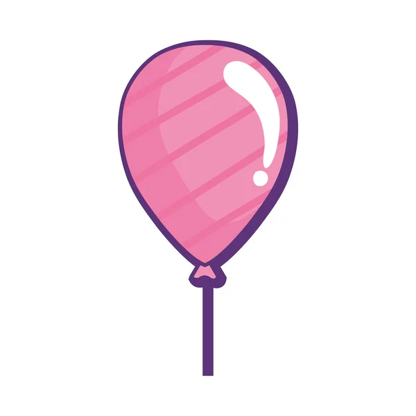 Рожева Іконка Плаваючою Гелієвою Кулькою — стоковий вектор