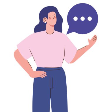 Konuşma balonu karakterli kız