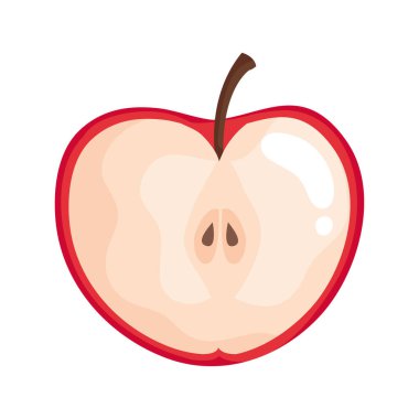 Yarı elma taze meyve simgesi