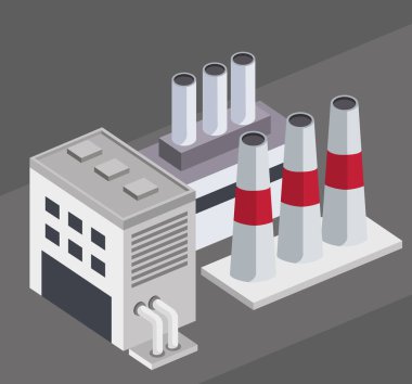 Sanayi fabrikası izometrik stil sahnesi