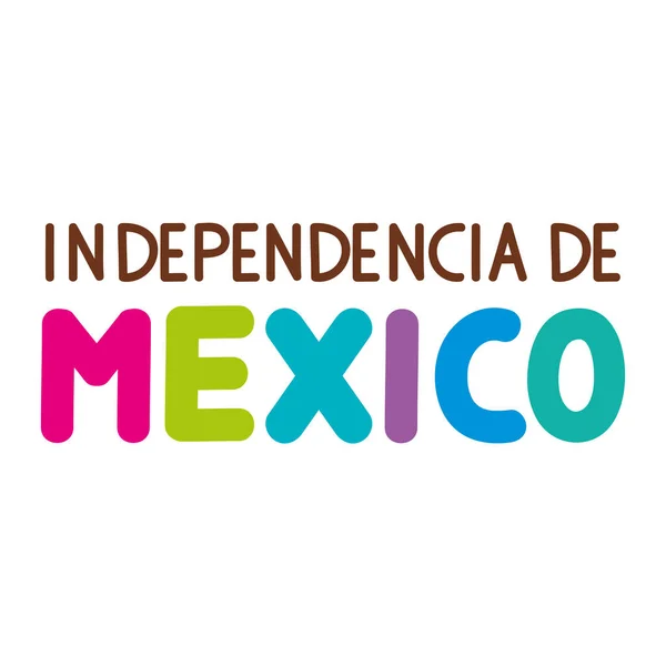 Mexico Independence Lettering Message Icon — Vettoriale Stock