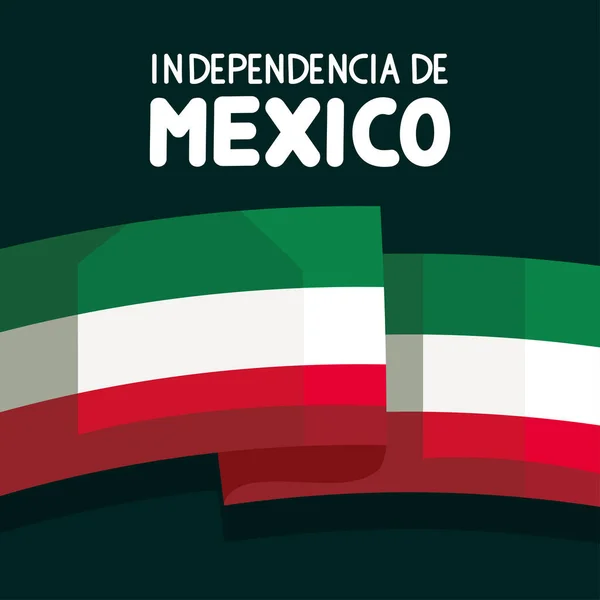 Independencia Mexico Lettering Postcard Flag — Vettoriale Stock