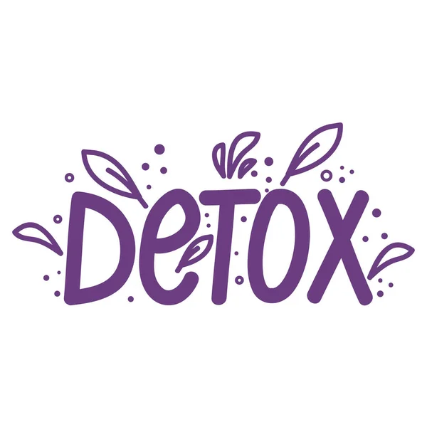 Detox Lettering Leafs Icon — Stock vektor