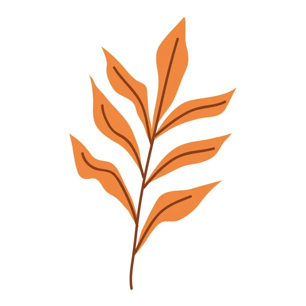 Orange Branch Autumn Foliage Icon — Stockvector