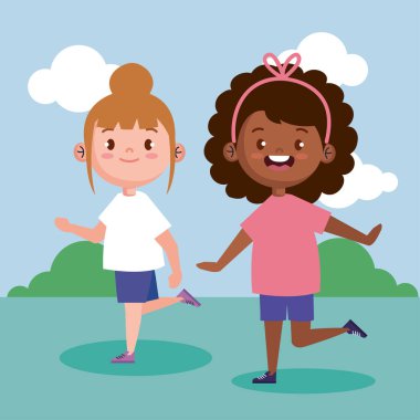 interracial little girls playing characters