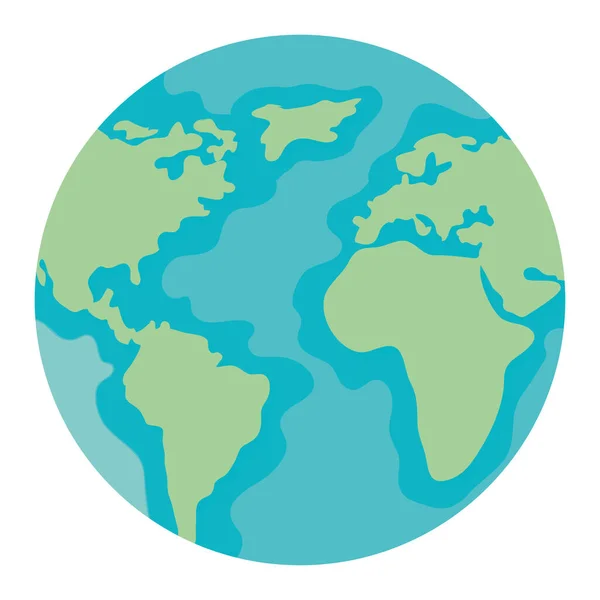 Planeta Mundo Ícone Ecologia Terra —  Vetores de Stock