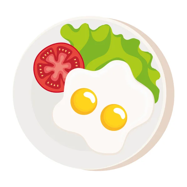 Eggs Frieds Vegetables Menu — Vector de stock