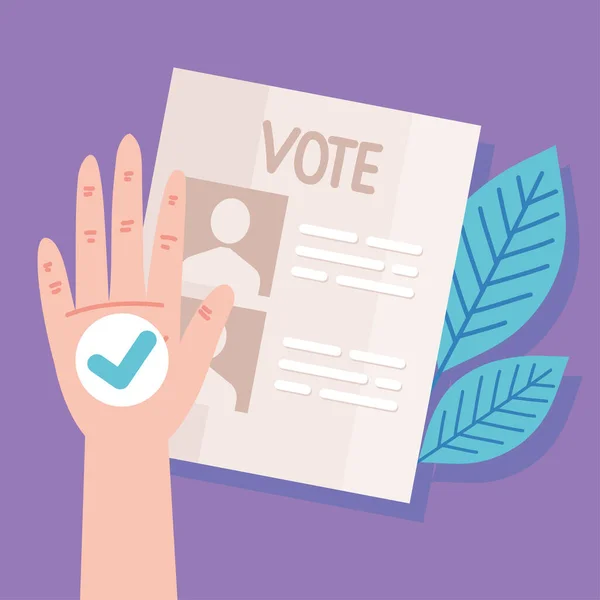 Voter Hand Vote Scene — Stockový vektor
