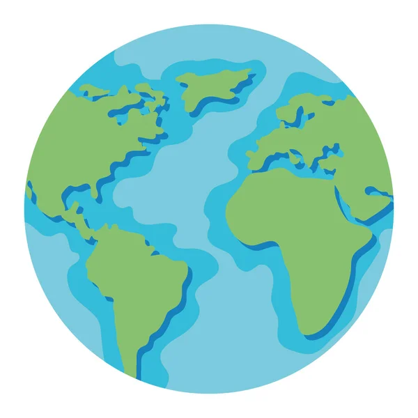 Planeta Mundo Ícone Isolado Terra — Vetor de Stock