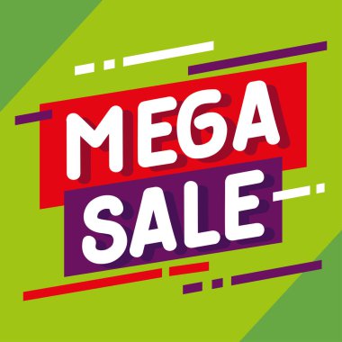 mega sale green marketing banner template