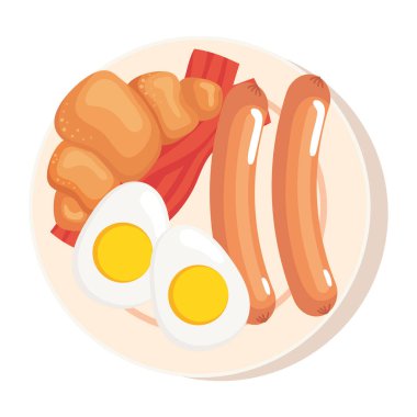 Yumurta kızartma ve sosis yiyecek.