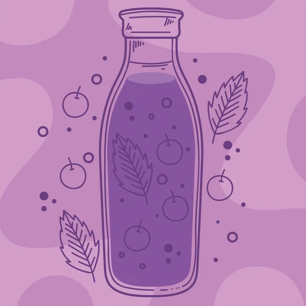 Blueberries Detox Drink Healthy Poster — Stock Vector