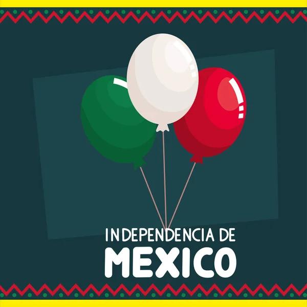 Independencia Mexico Lettering Template Balloons — Vettoriale Stock