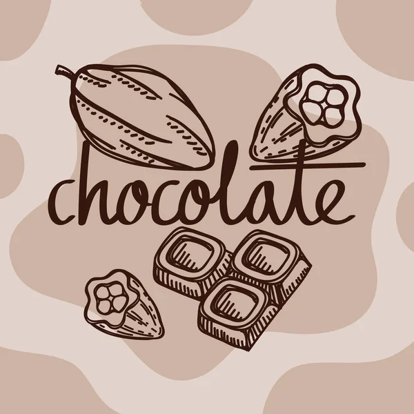 Chocolate Lettering Products Icons — Image vectorielle