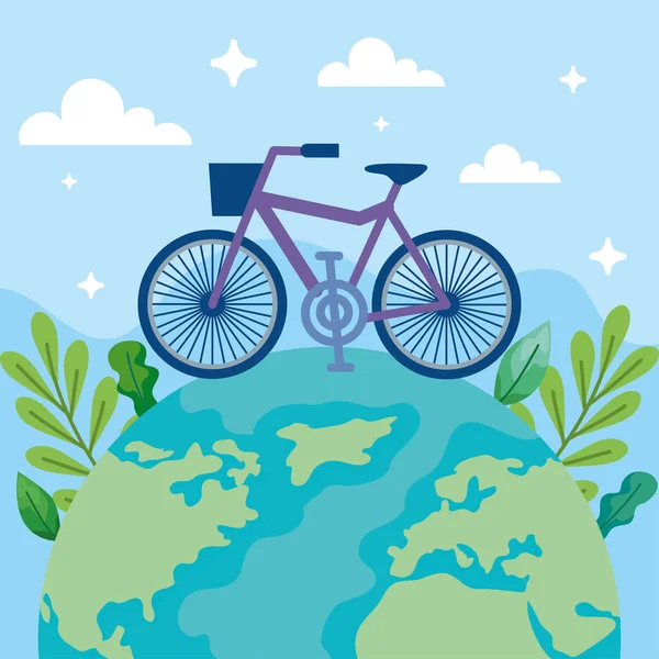 Poster Giornata Auto Gratis Con Bicicletta — Vettoriale Stock