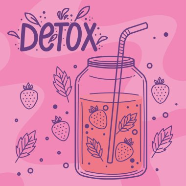 Çilek arınması. Sağlıklı afiş.