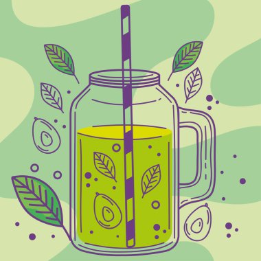 avokado detoks sağlıklı bir poster içer.