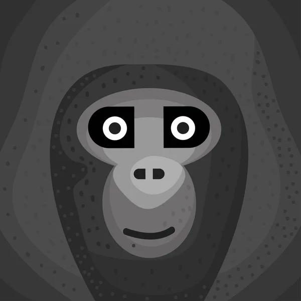 Gorilla Monkey Head Animal Character — Vettoriale Stock