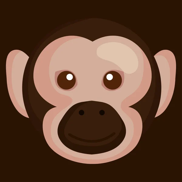 Macaque Monkey Head Animal Character — Vector de stock