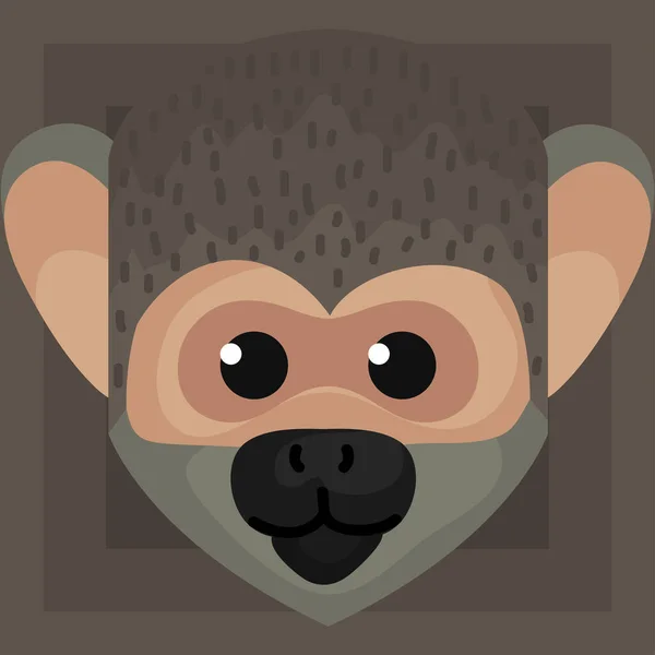 Titi Monkey Head Animal Character — стоковый вектор